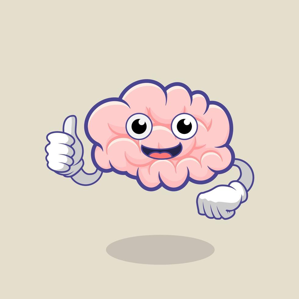 Brain Mascot Vector Art illustration