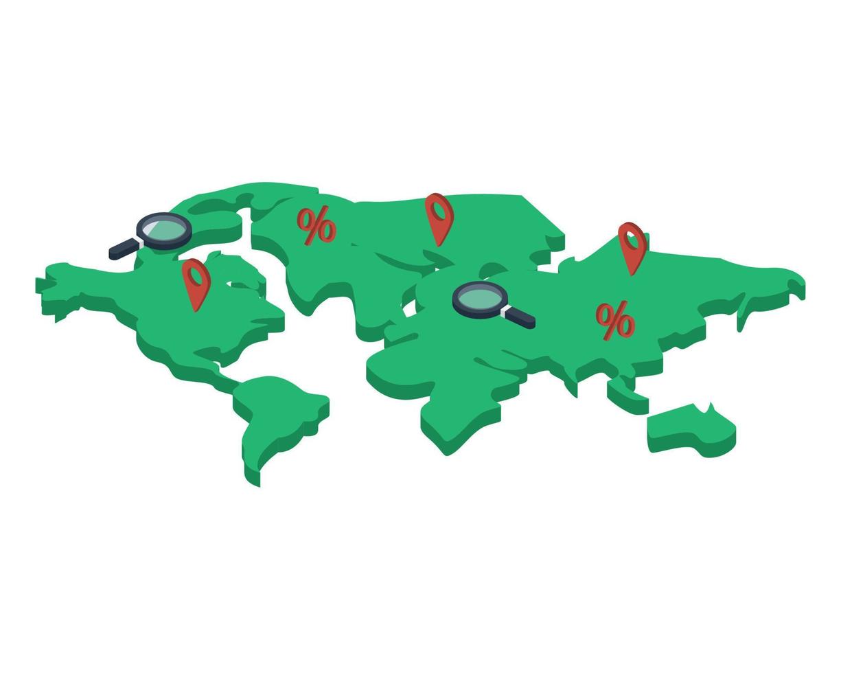 Risk of Global Recession that affect many countries around the world vector