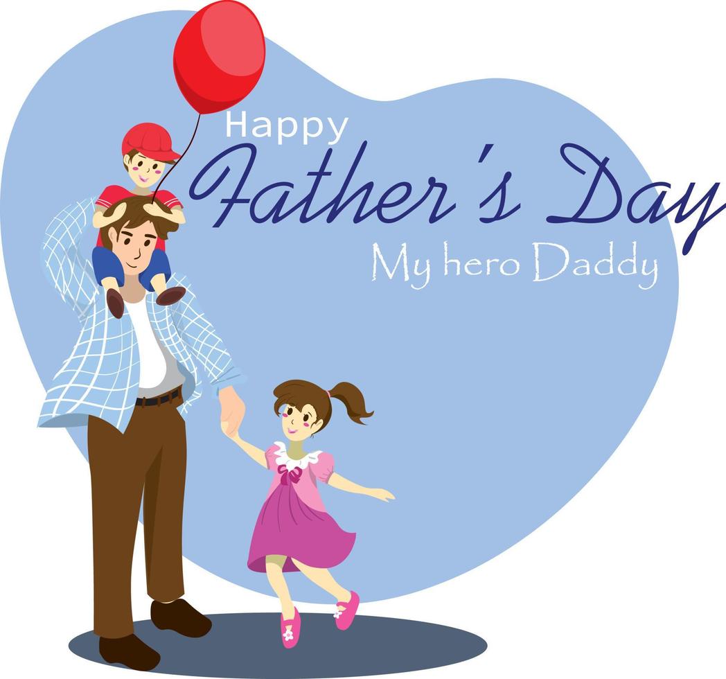 Happy Fathers Day greeting with hand written lettering vector