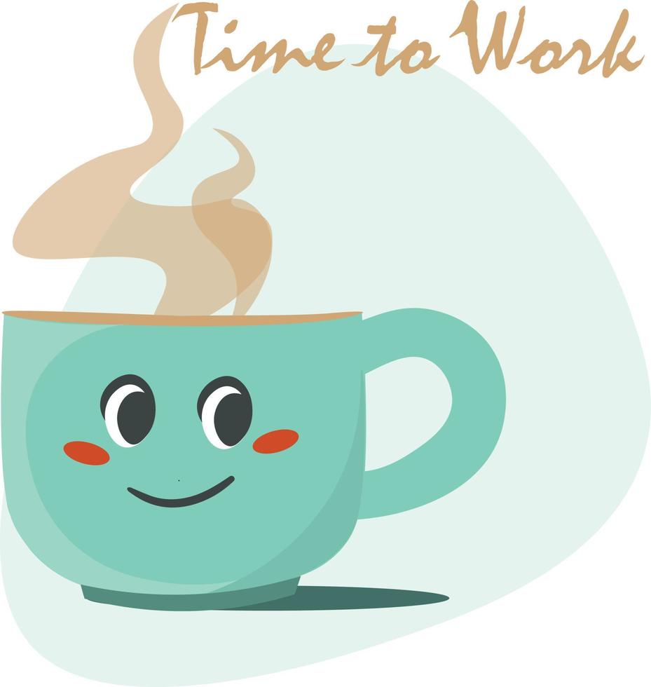 Cute trendy mud with handle for drink vector