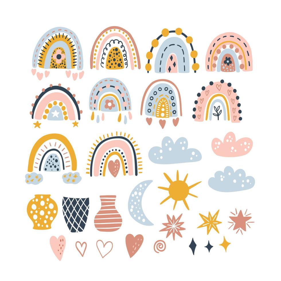 Boho Rainbow Vector Set