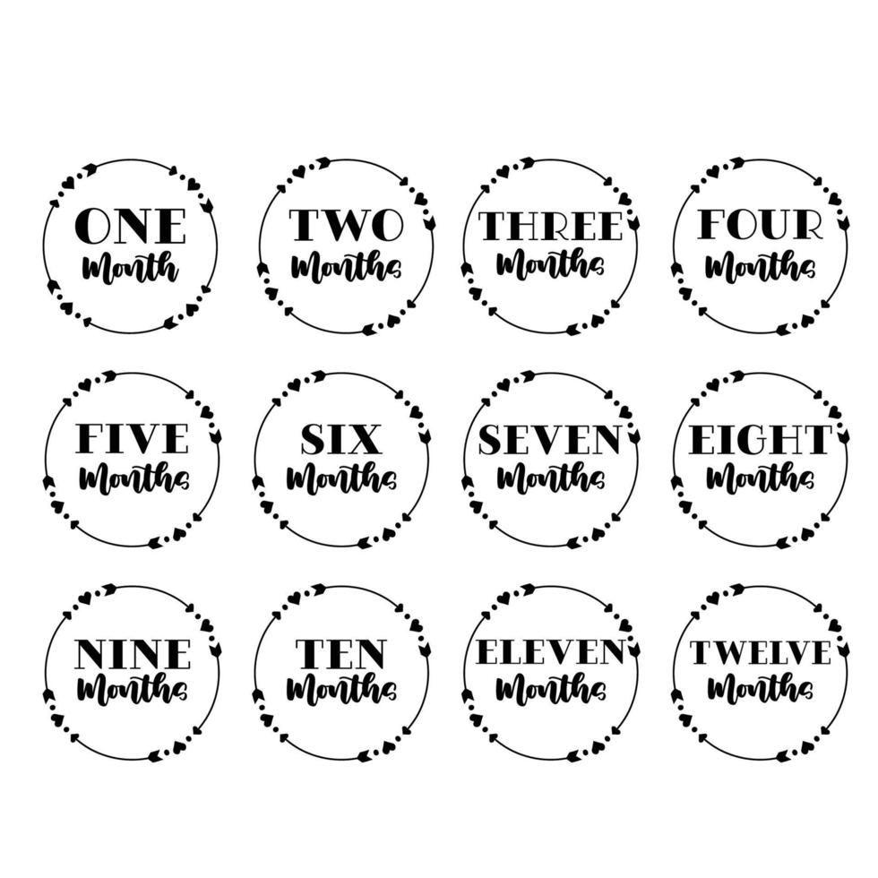 Circle Heart Arrow Monthly vector