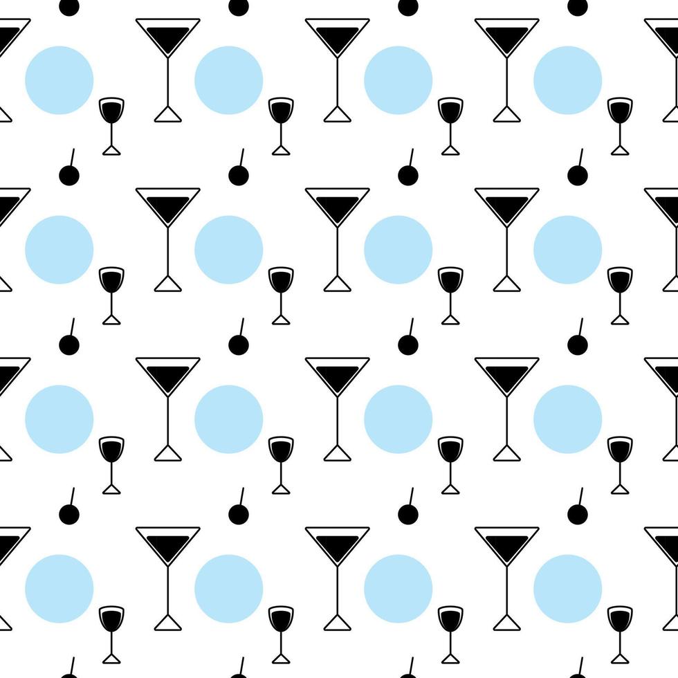 Seamless pattern icons in the form glasses and spots in trendy colors on a transparent background. vector