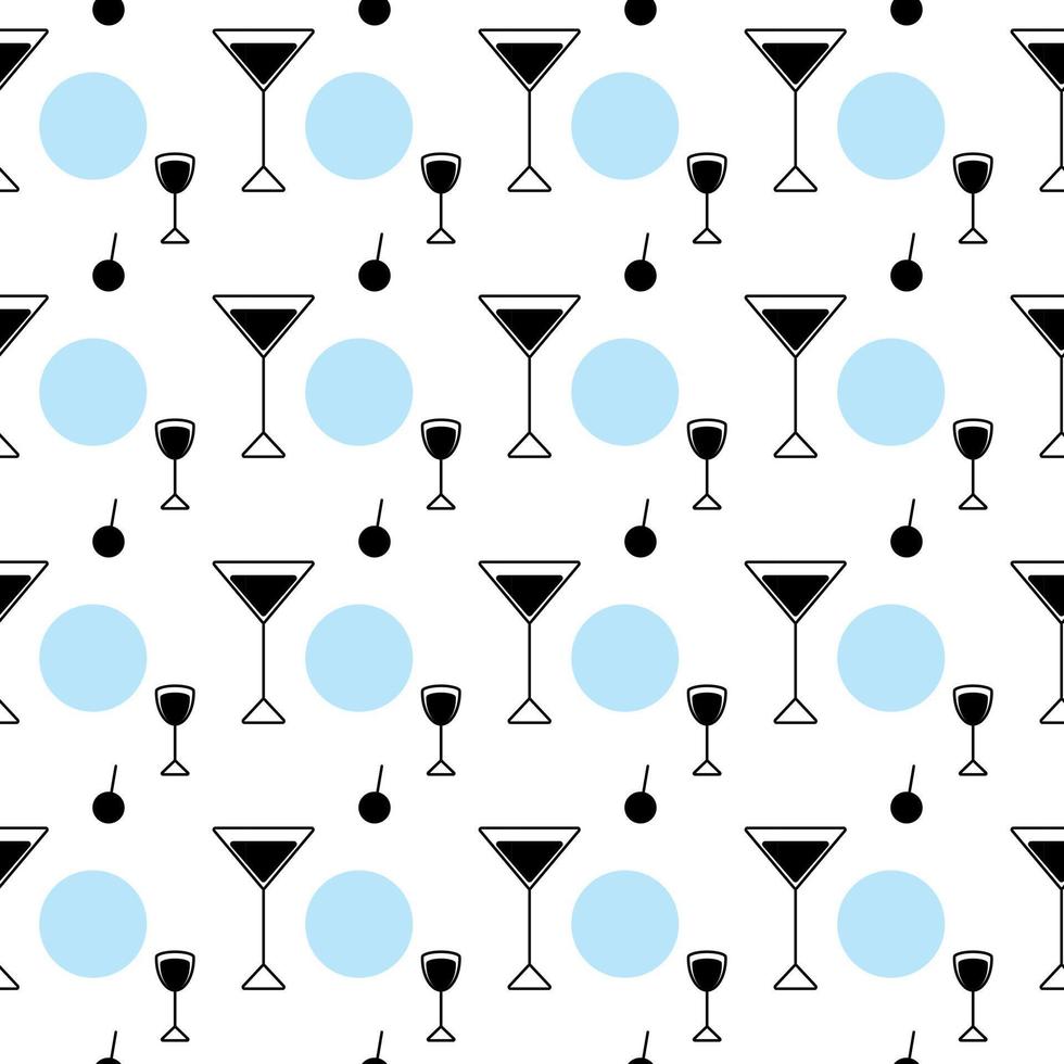 Seamless pattern icons in the form glasses and spots in trendy colors on a transparent background. vector