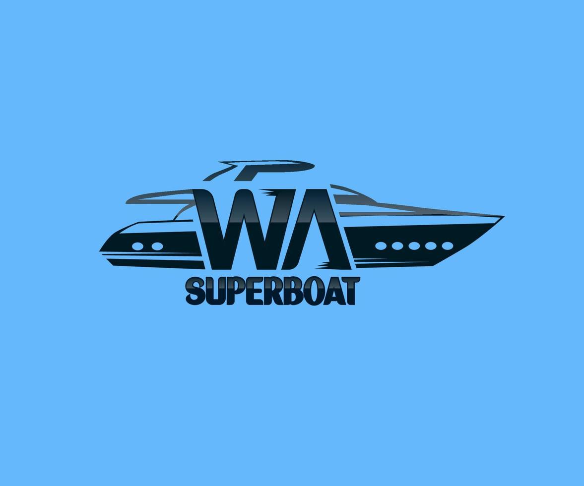 vector graphic design, illustration of boat logo with gradient