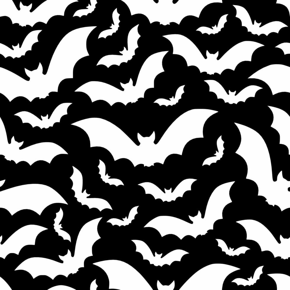 seamless pattern with soaring bats on a white background for decoration on Halloween vector
