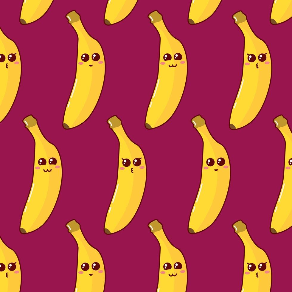 Cute Cartoon seamless pattern with funny bananas. Cute baby vector pattern for any use. Vector illustration