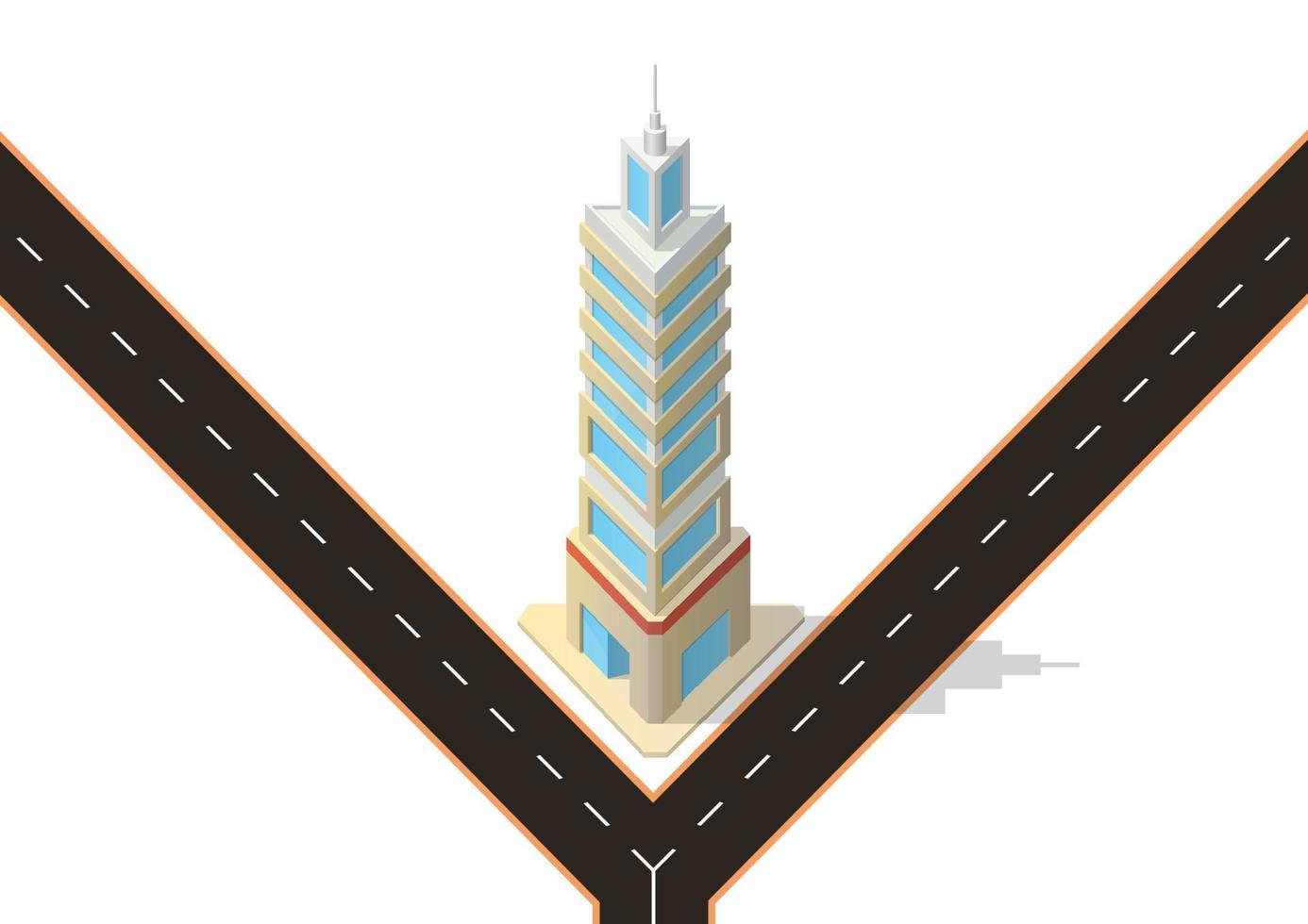 Isometric modern skyscraper building vector