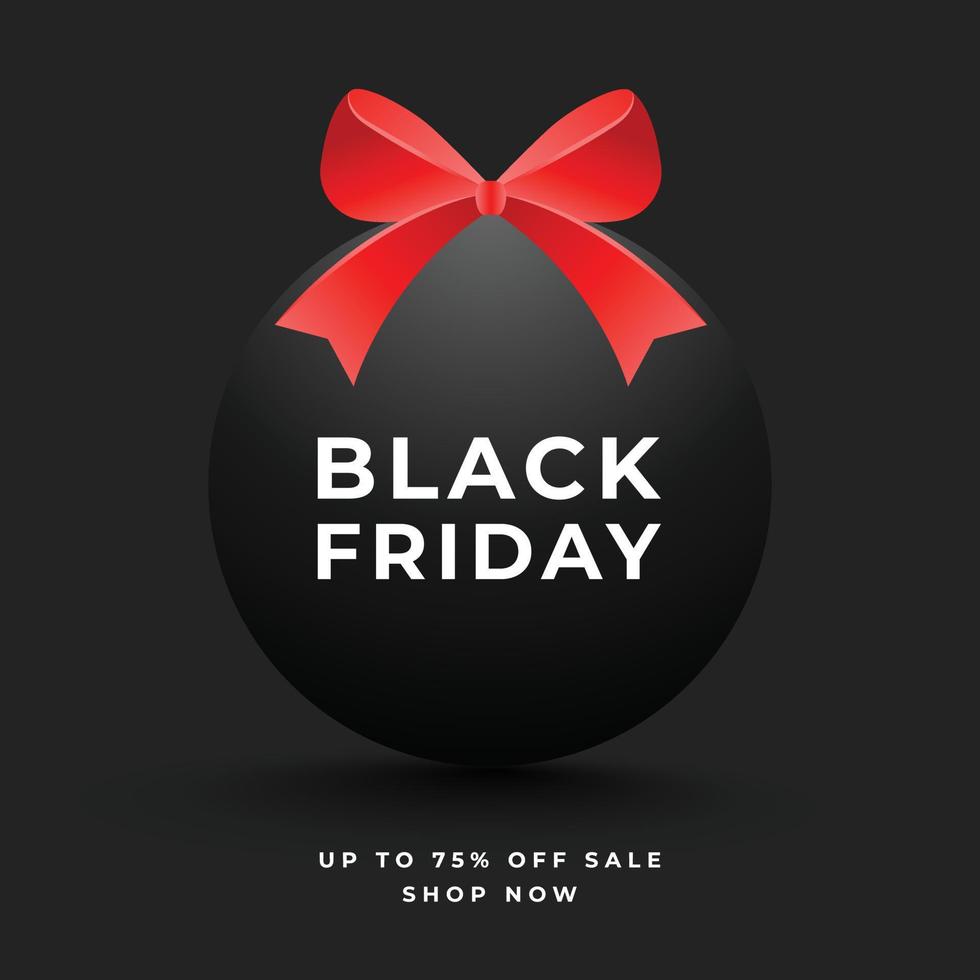 Realistic Black Friday sale banner with gifts ribbons and balloons vector