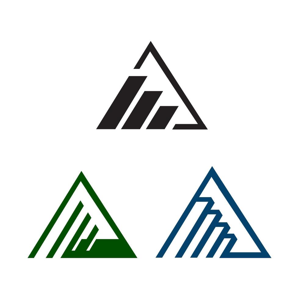 Ilustración de concepto de vector de diseño de logotipo de triángulo aislado sobre fondo blanco