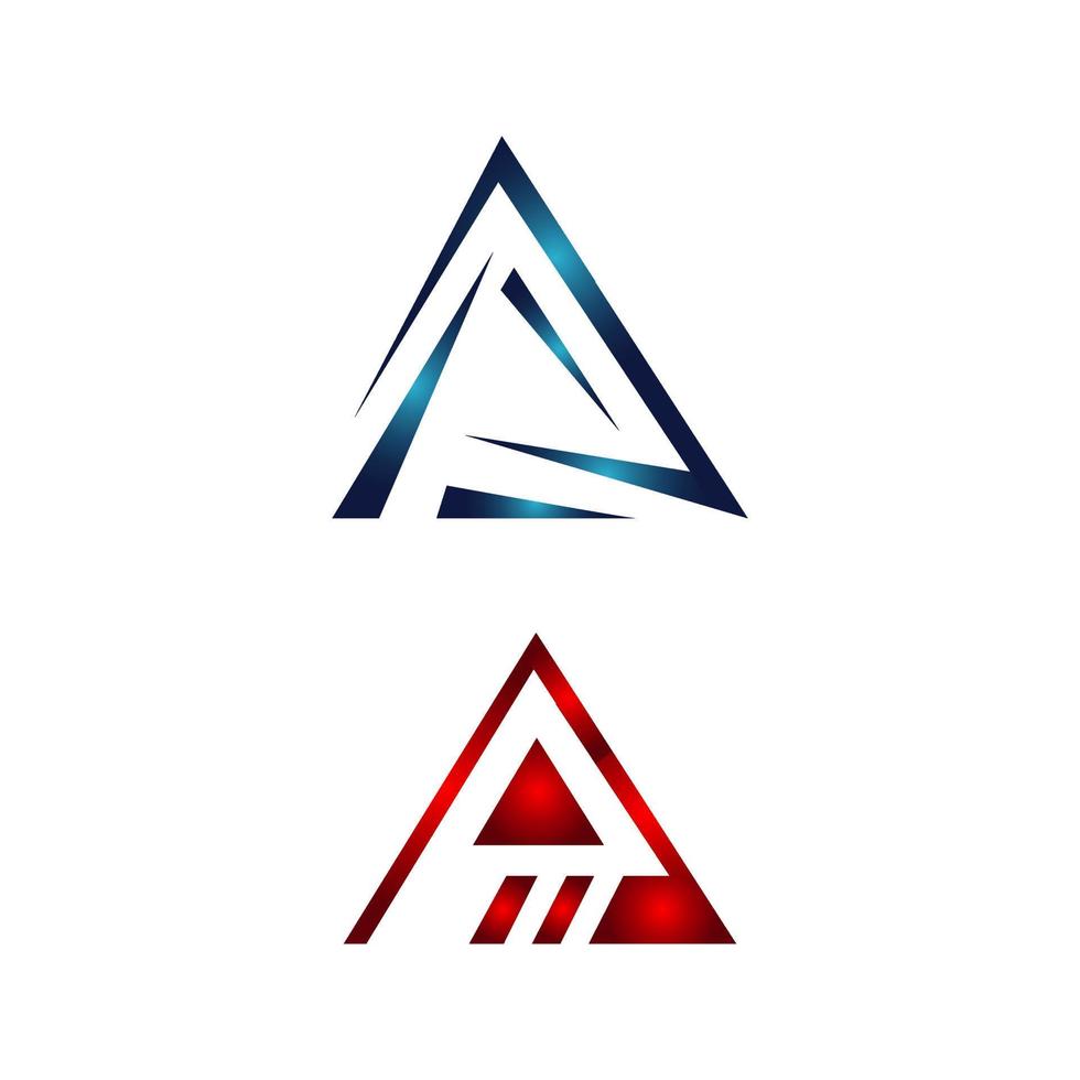 conjunto de icono de vector de logotipo de triángulo abstracto para empresa de negocios corporativos de tecnología