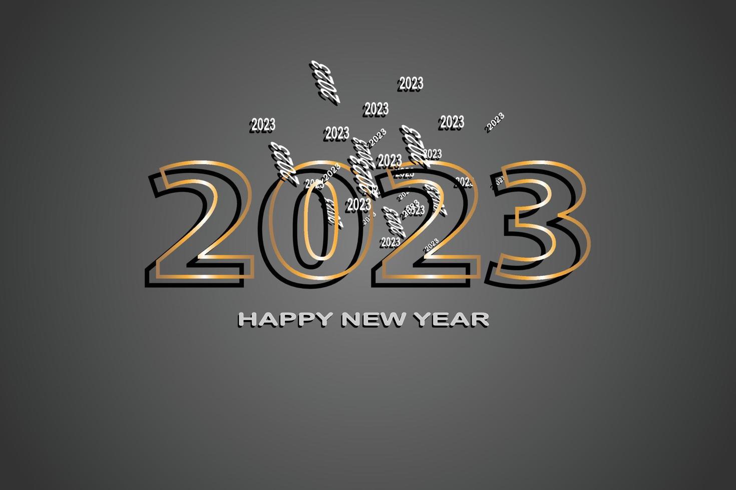 feliz año nuevo 2023 fondo vector