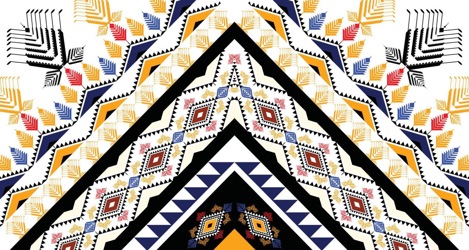 Geometric ethnic American, western, Aztec motif pattern style. seamless pattern design for fabric, curtain, background, sarong, wallpaper, clothing, wrapping, Batik, tile,interior.Vector illustration. vector