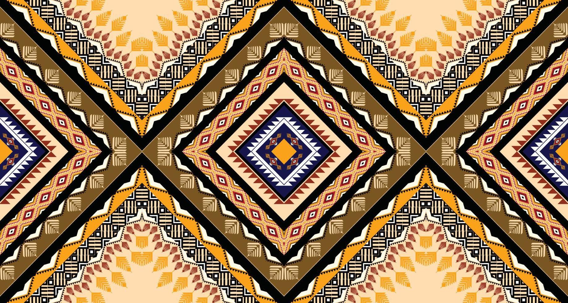 Geometric ethnic American, western, Aztec motif pattern style. seamless pattern design for fabric, curtain, background, sarong, wallpaper, clothing, wrapping, Batik, tile,interior.Vector illustration. vector