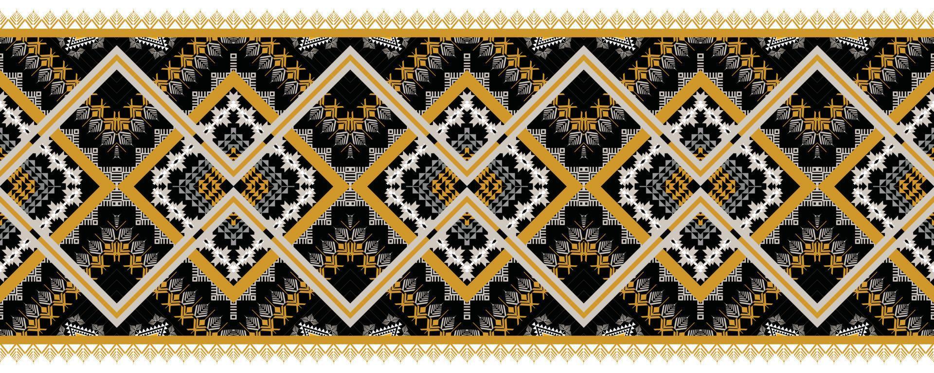 horizontal ethnic geometric pattern. American, Aztec motif textile pattern style. Seamless pattern design for fabric, curtain, background, carpet, wallpaper, clothing, wrapping, tile. American Vector. vector