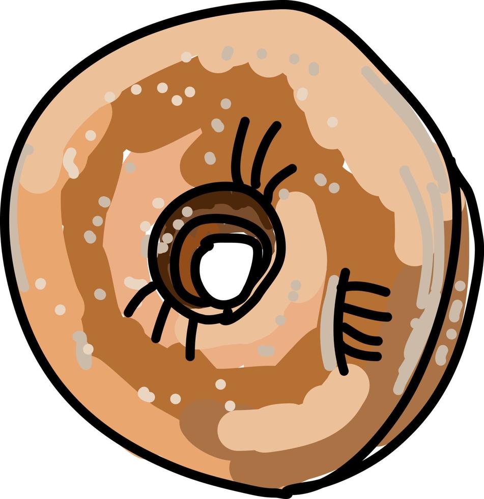 Donut de coco, ilustración, vector sobre fondo blanco.