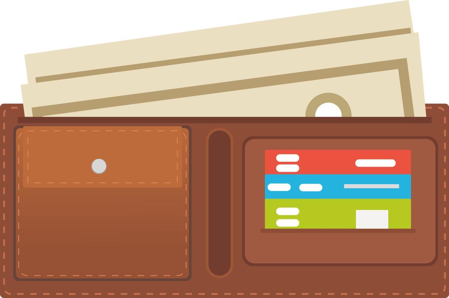 Full wallet  ,illustration, vector on white background.