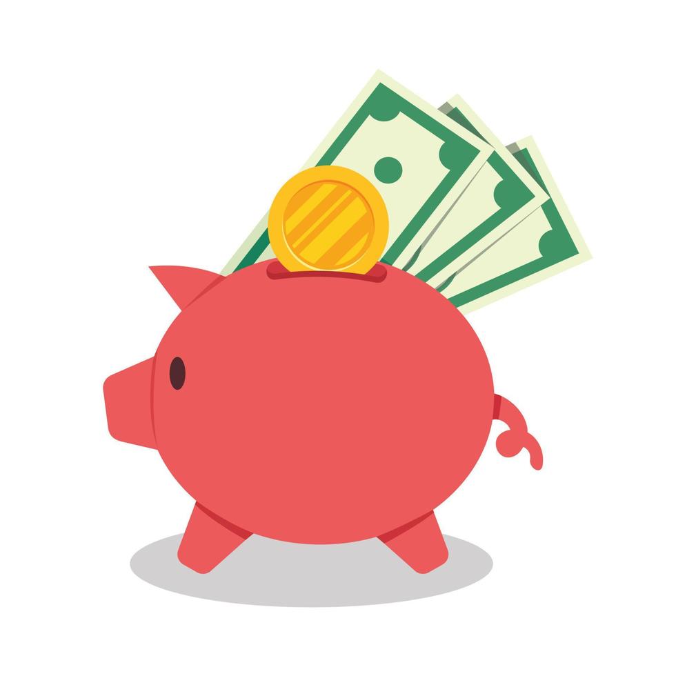 piggy bank in flat vector illustration 13762179 Vector Art at Vecteezy