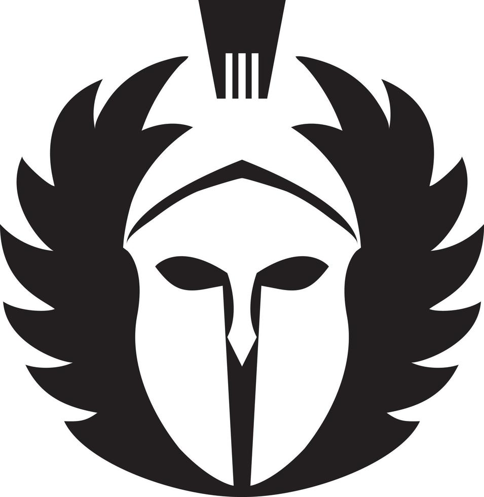 Warrior Helmet with Laurel Wreath Wings vector