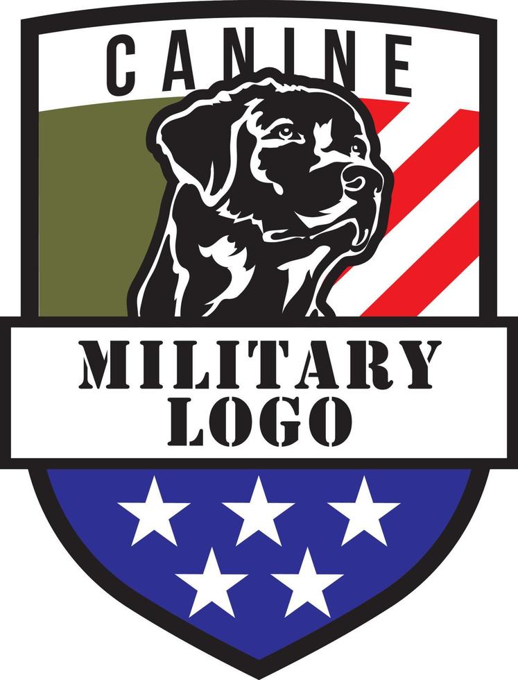 logotipo de estilo militar canino vector