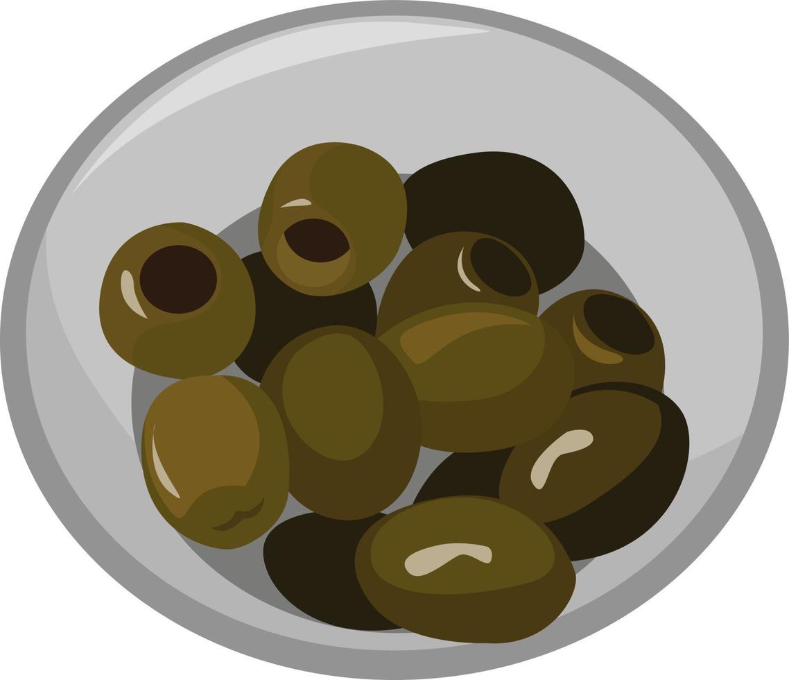 Green olives, illustration, vector on white background
