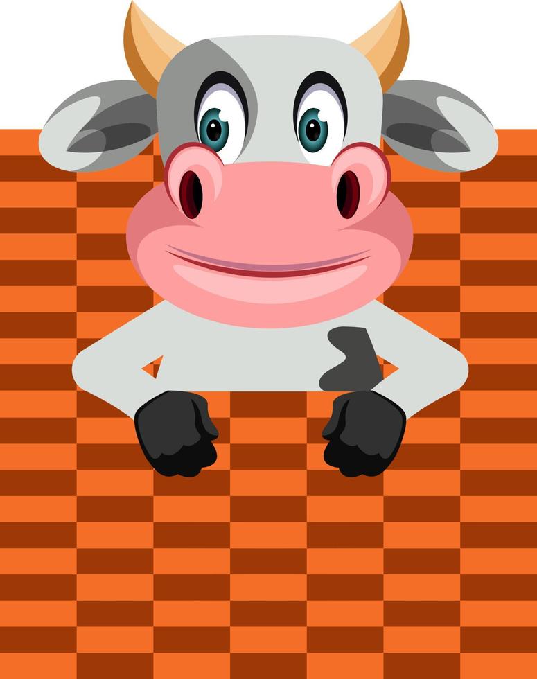 Cow with bad texture, illustration, vector on white background.