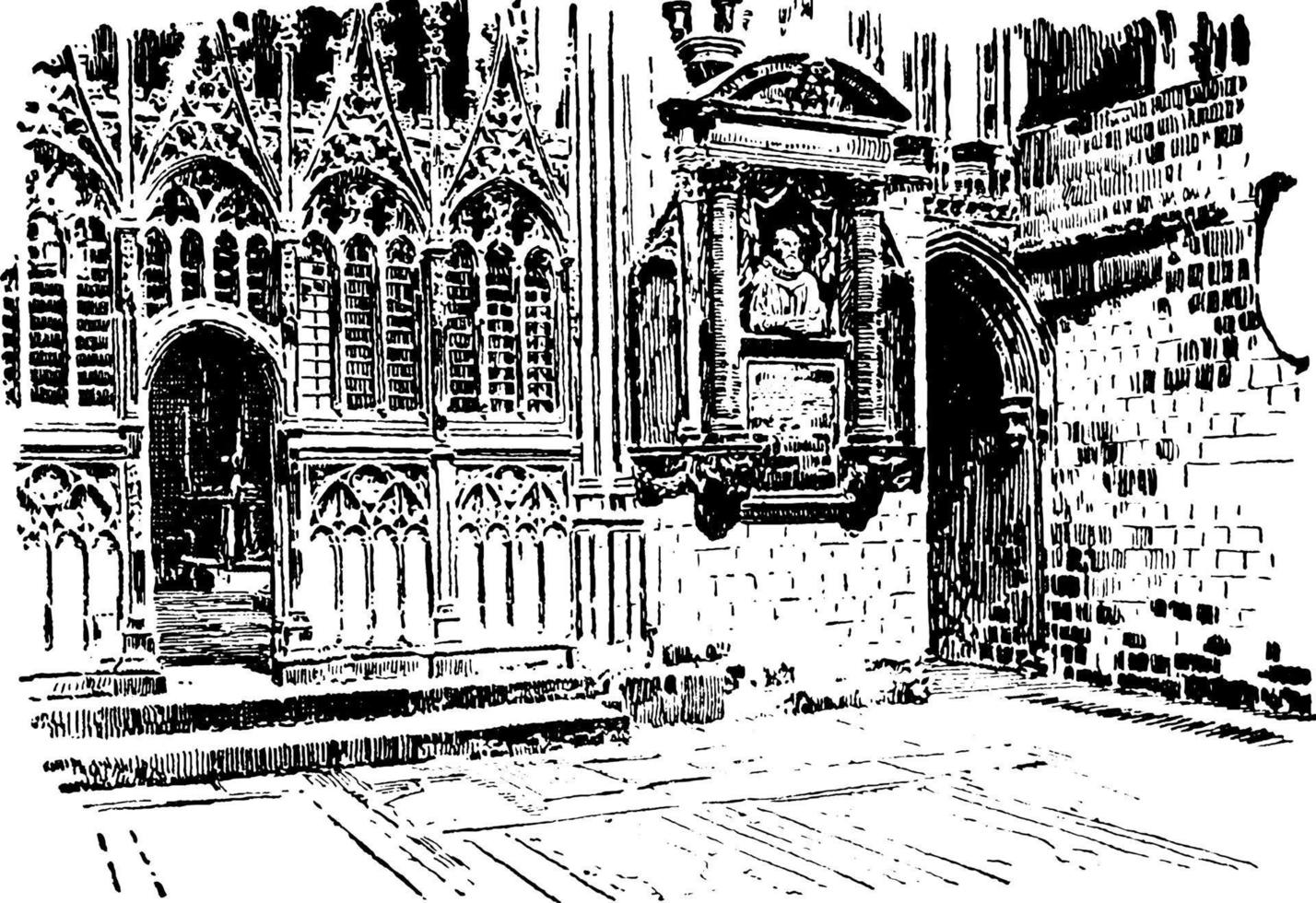 Transept of the Martyrdom, vintage illustration. vector