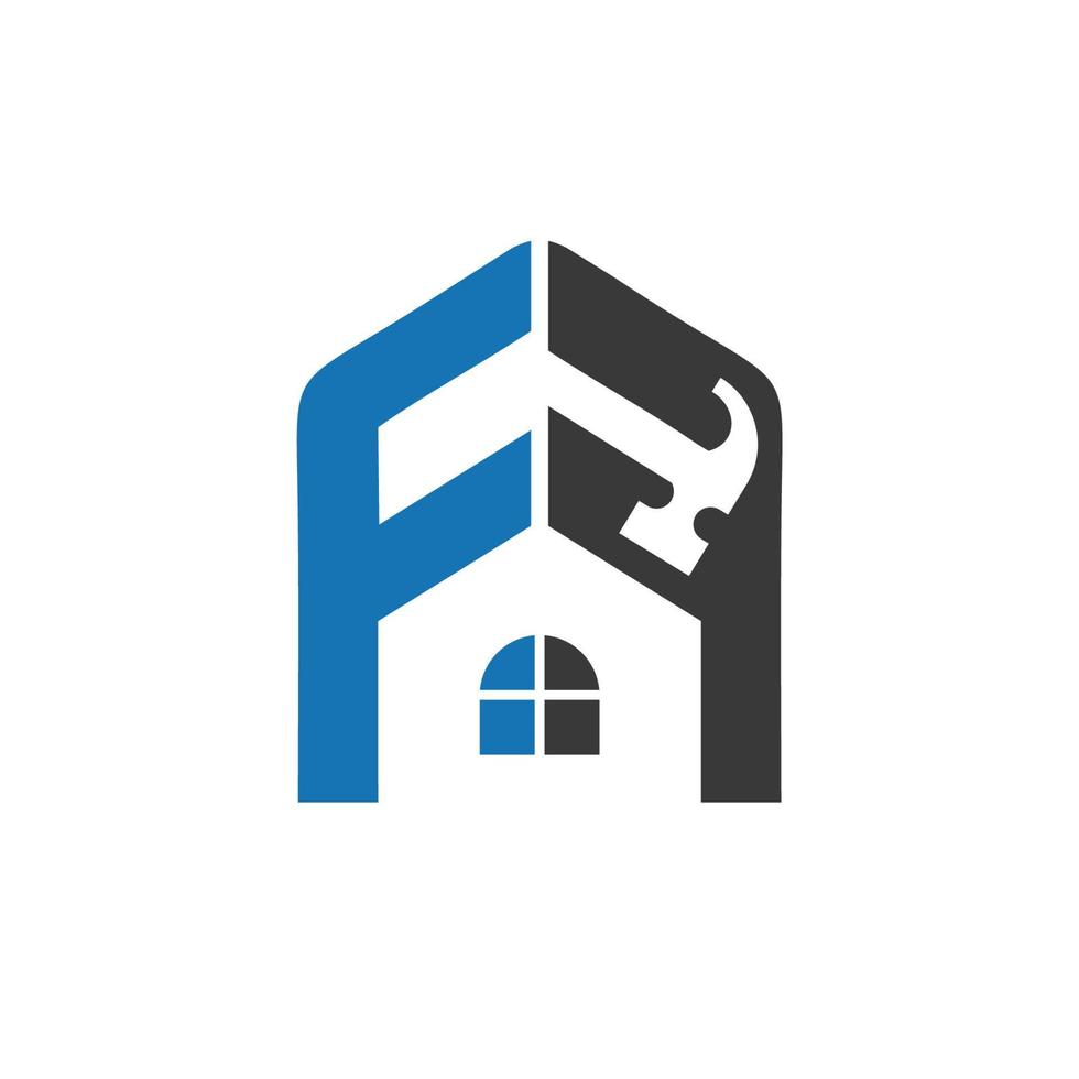 logotipo icono letra ff arreglar bienes raíces hexágono stock vector