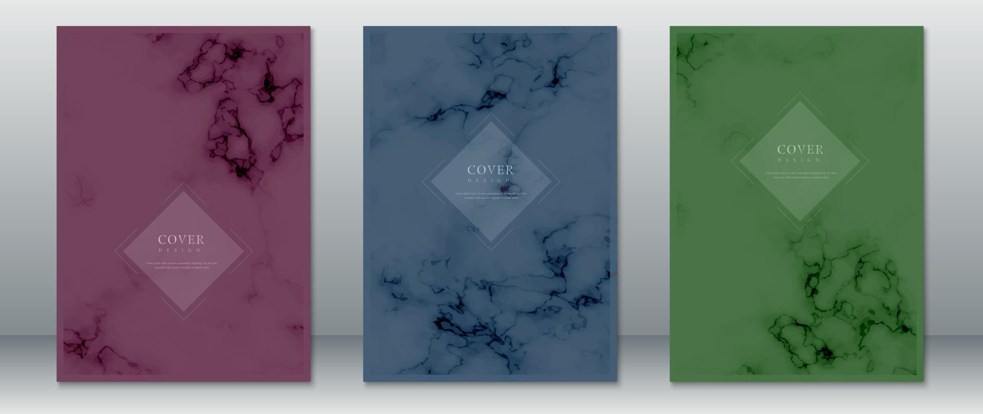 Cover page design with marble texture vector