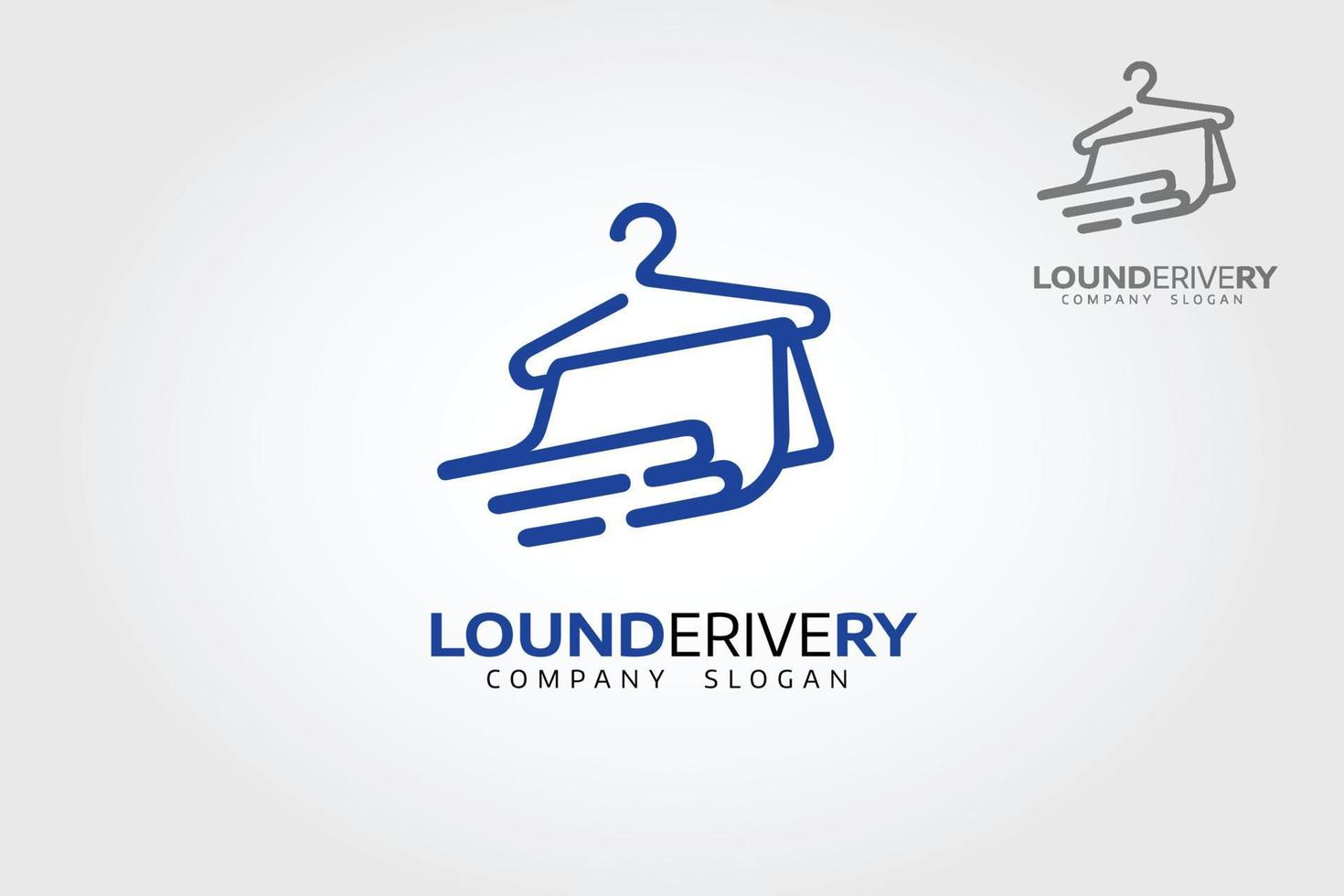 Lounderyvery Vector Logo Template. Very fast and high-quality delivery of linen, dry cleaning, laundry. The concept is very distinctive, simple and memorable.