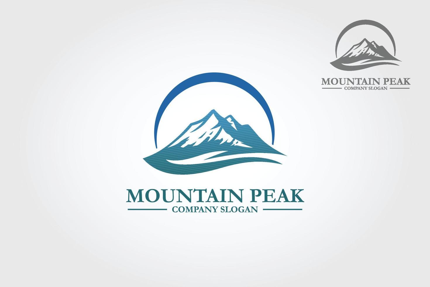 plantilla de logotipo de vector de pico de montaña. este logo simboliza una naturaleza, fría, limpia, paz y calma, este logo también se ve moderno, deportivo, simple y joven.