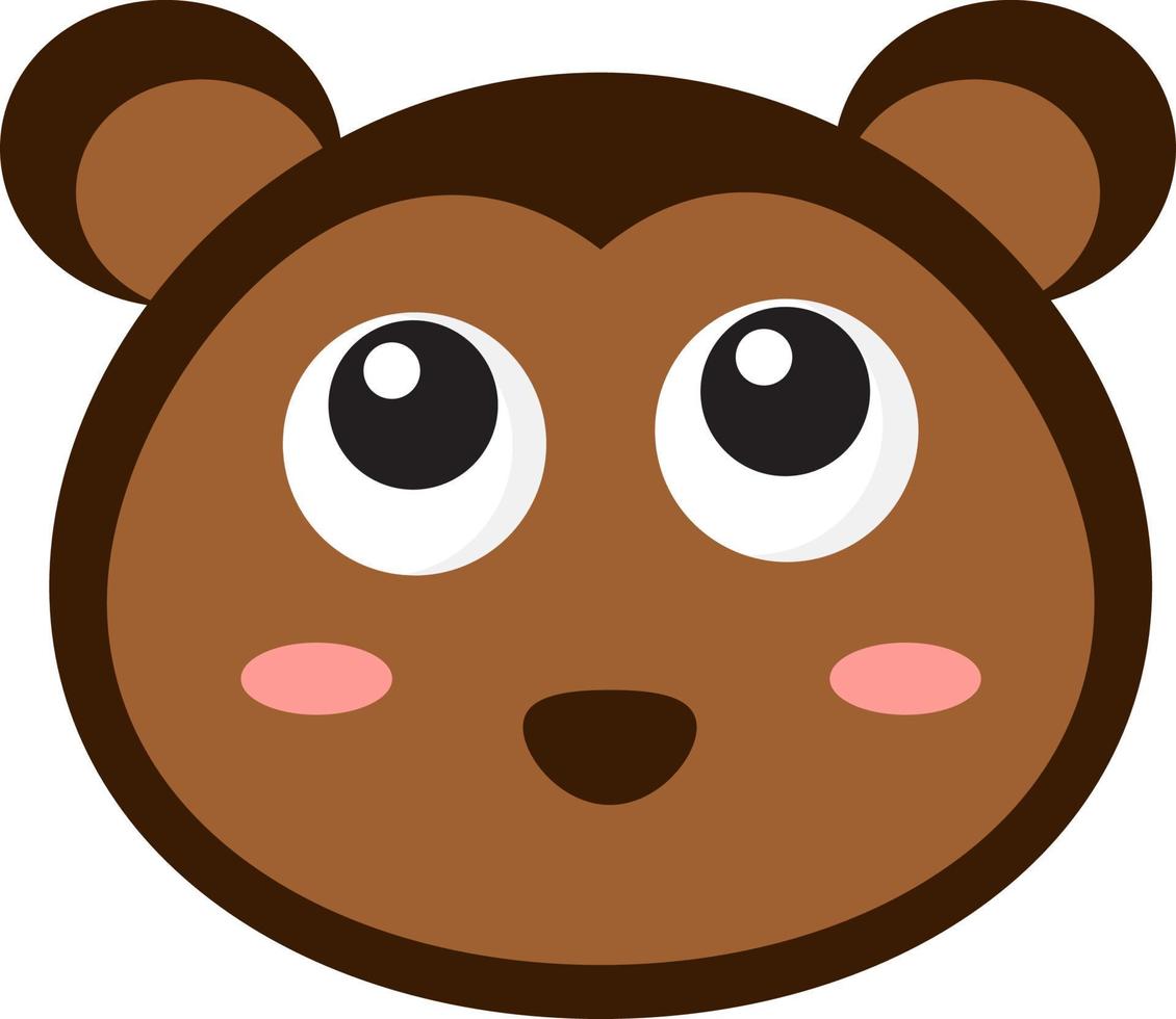 Cute little bear, illustration, vector on white background.