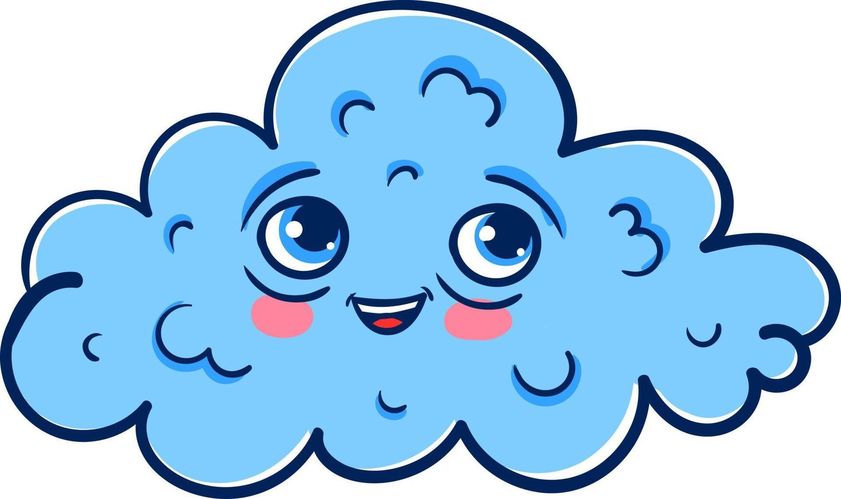 Happy cloud, illustration, vector on white background