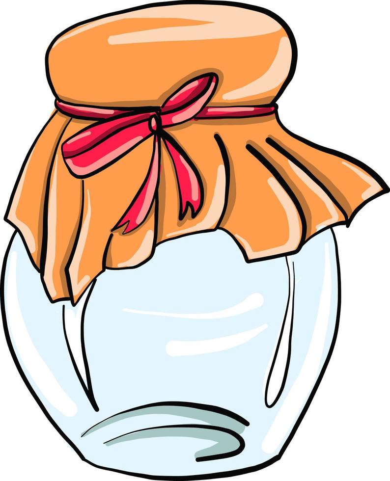 Empty jar, illustration, vector on white background.