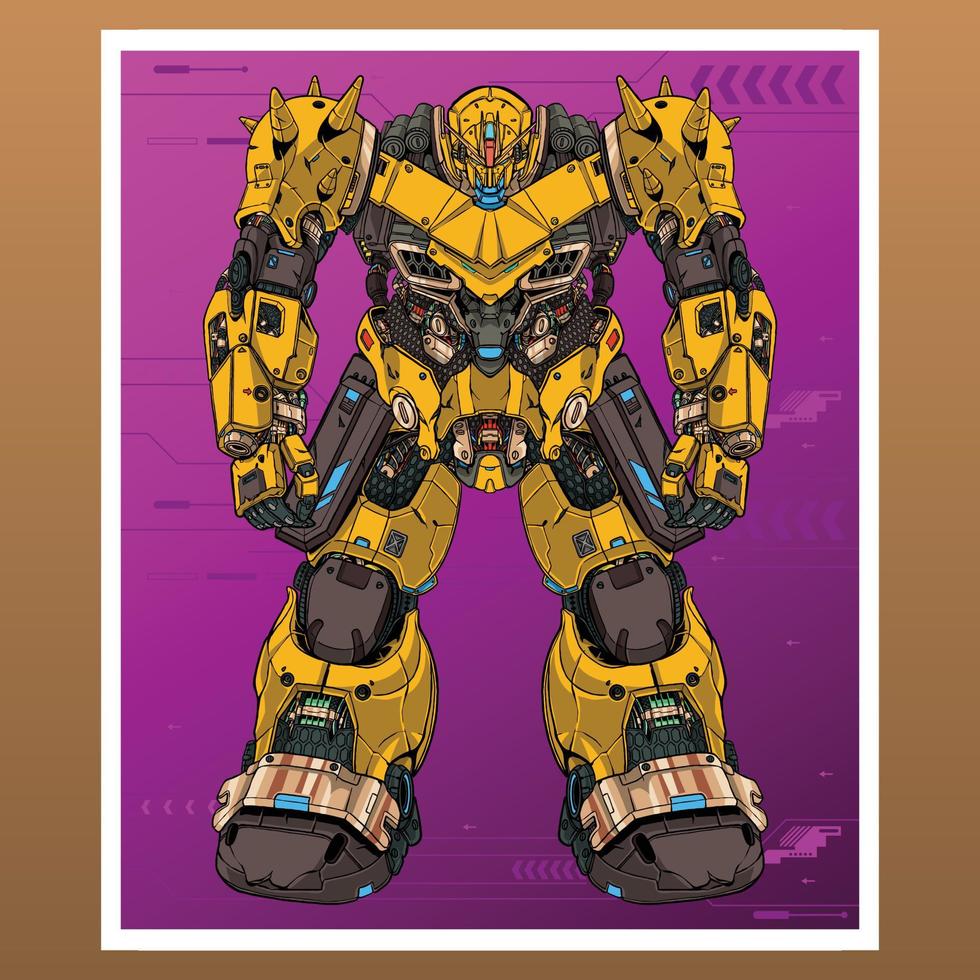 Bumblebee mecha illustration vector