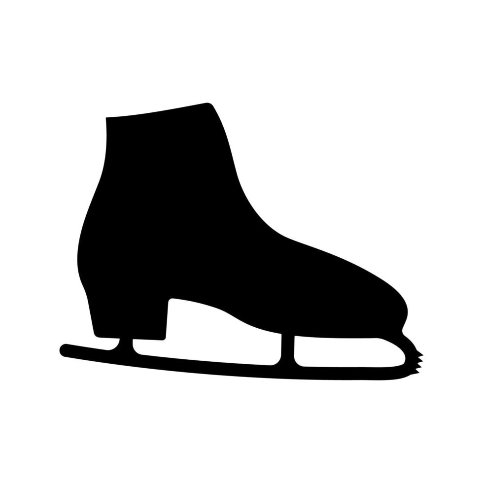 silueta negra de patines de invierno. ilustración vectorial vector