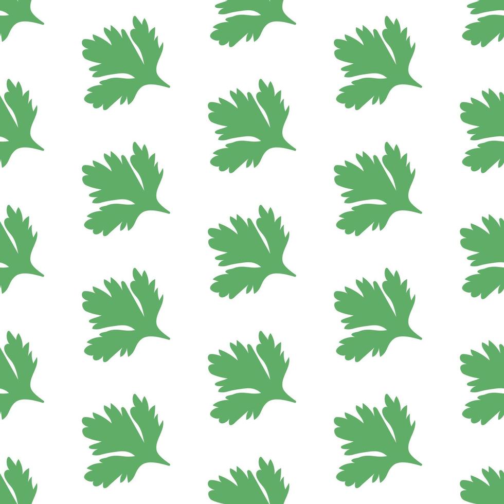 Seamless pattern with green parsley leaves. vector illustration