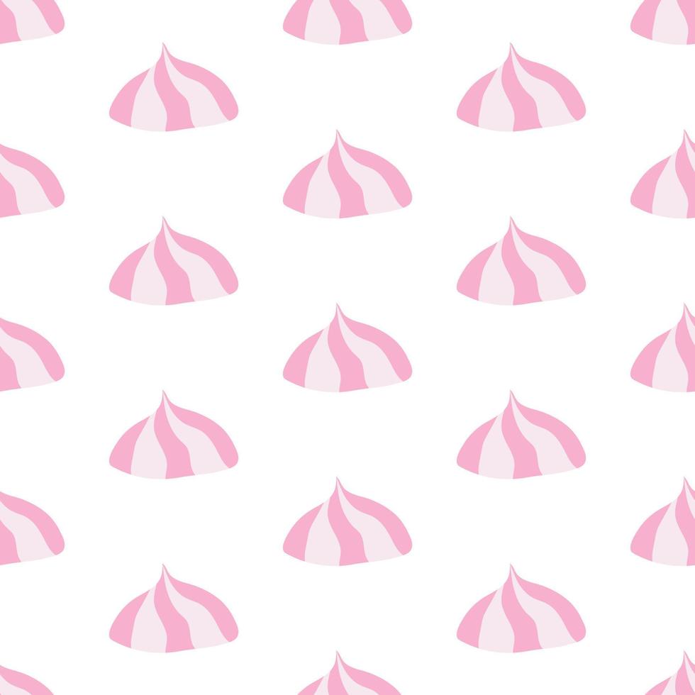 Seamless pattern with pink-white striped marshmallow. vector illustration