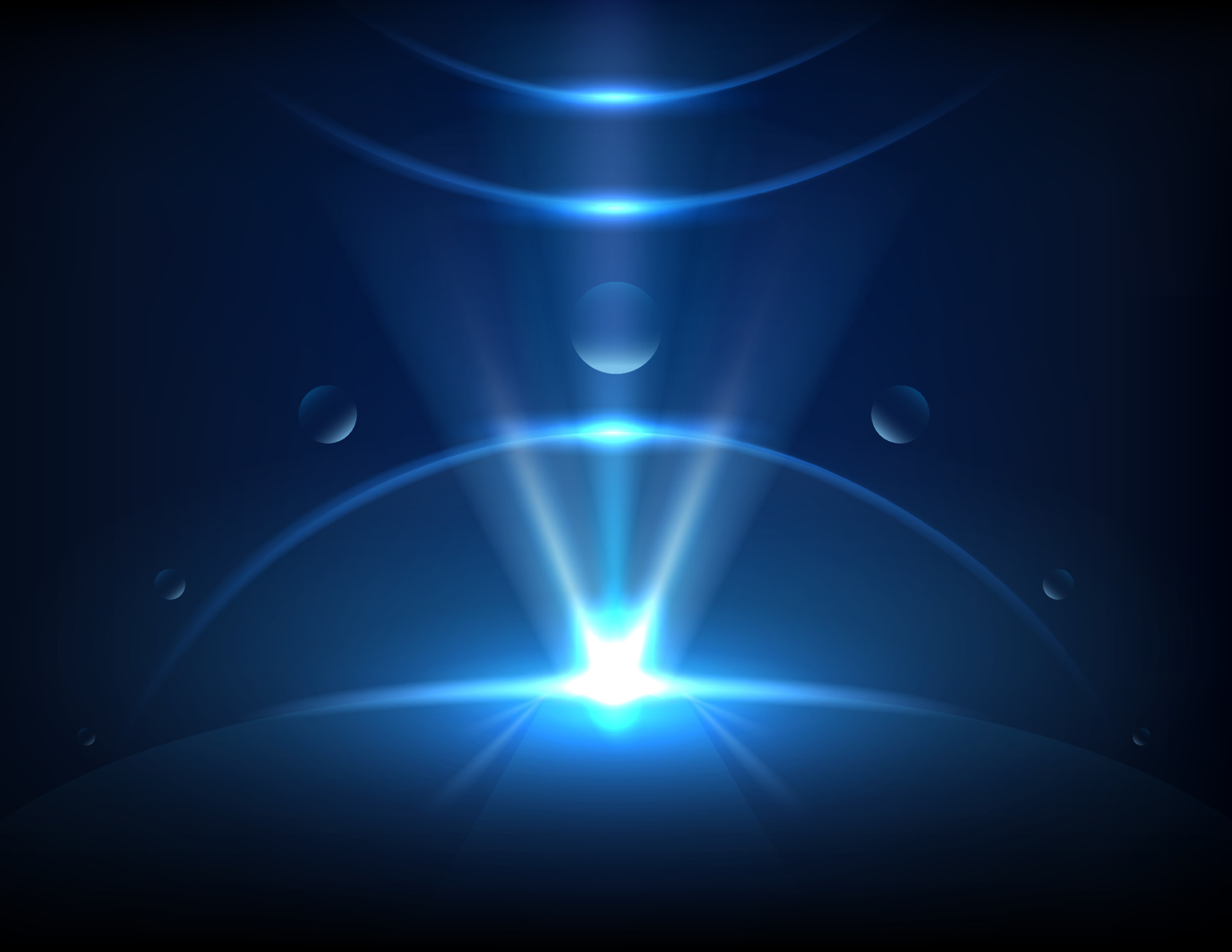 Abstract blue light effect with planet. vector illustration 13762685 ...