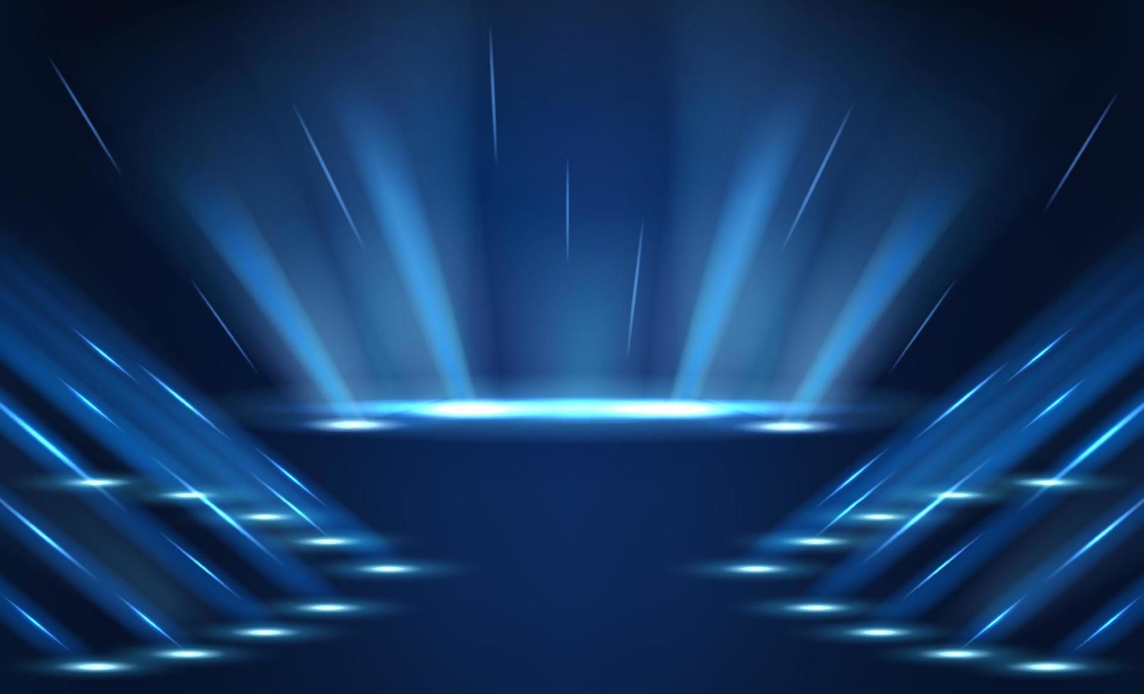 Abstract blue light rays scene. Abstract luxury background with dark blue light rays. Abstract scene concept design. Vector illustration