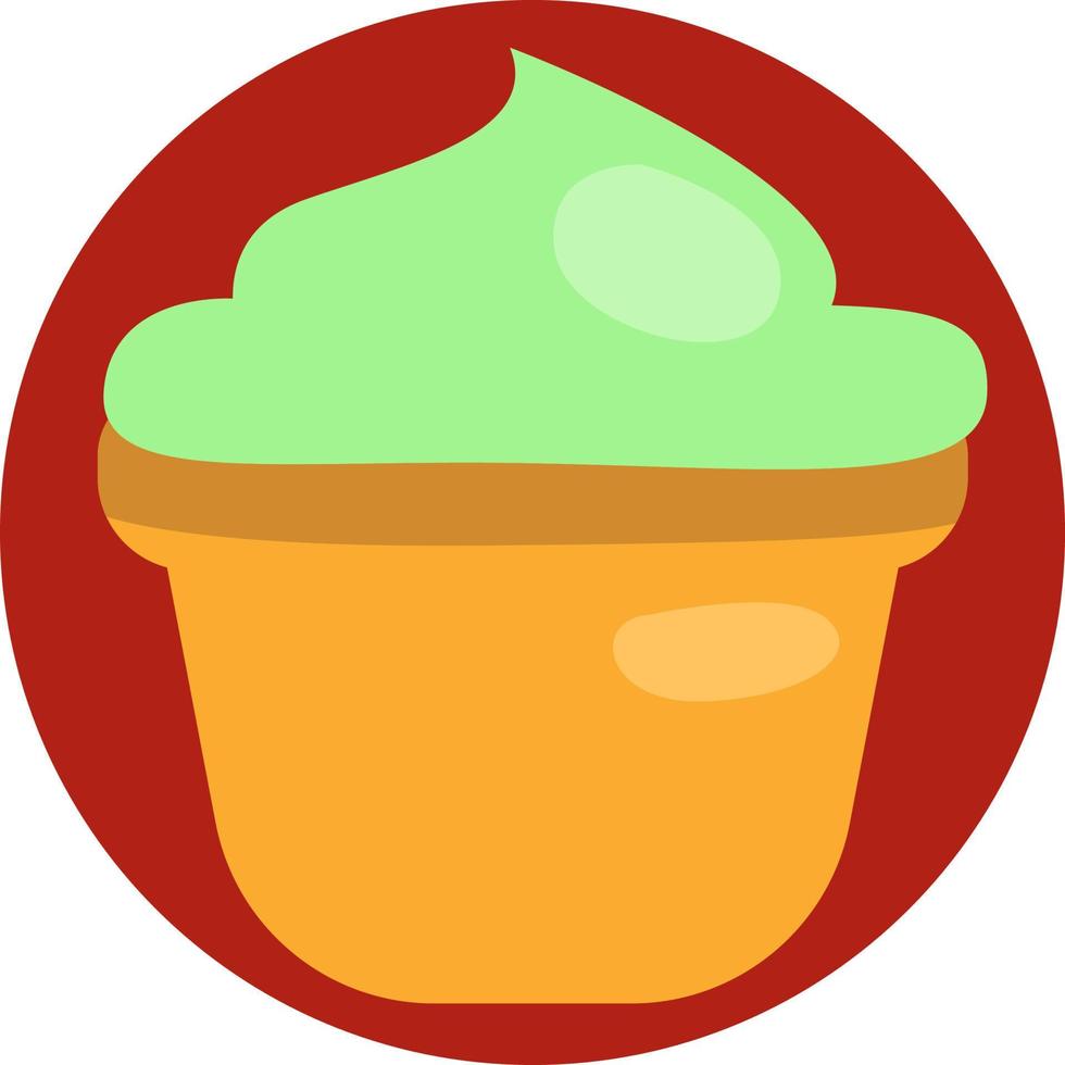 Delicious cupcake, illustration, vector on a white background.