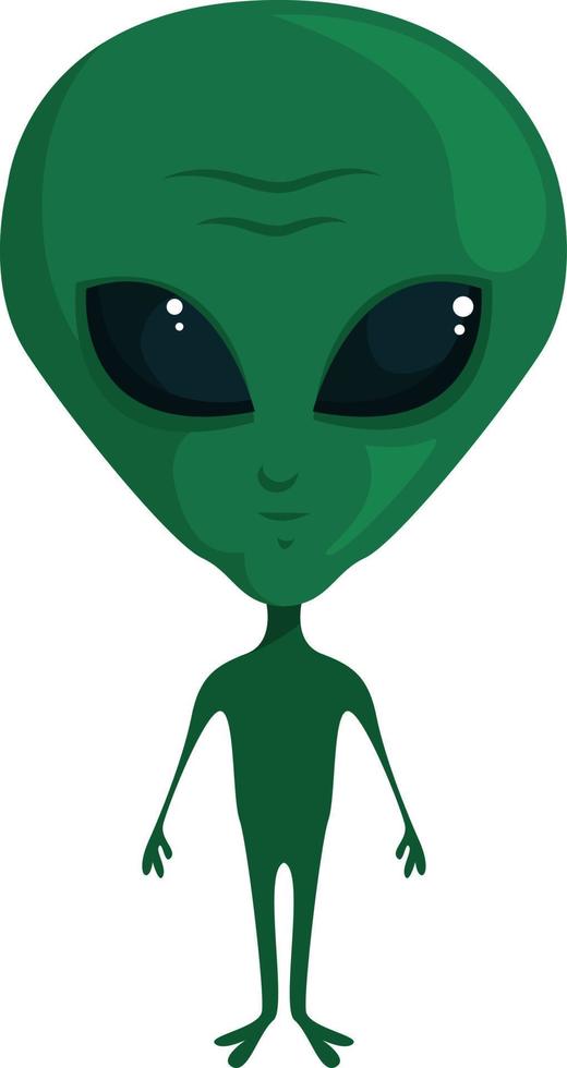 Green alien, illustration, vector on white background