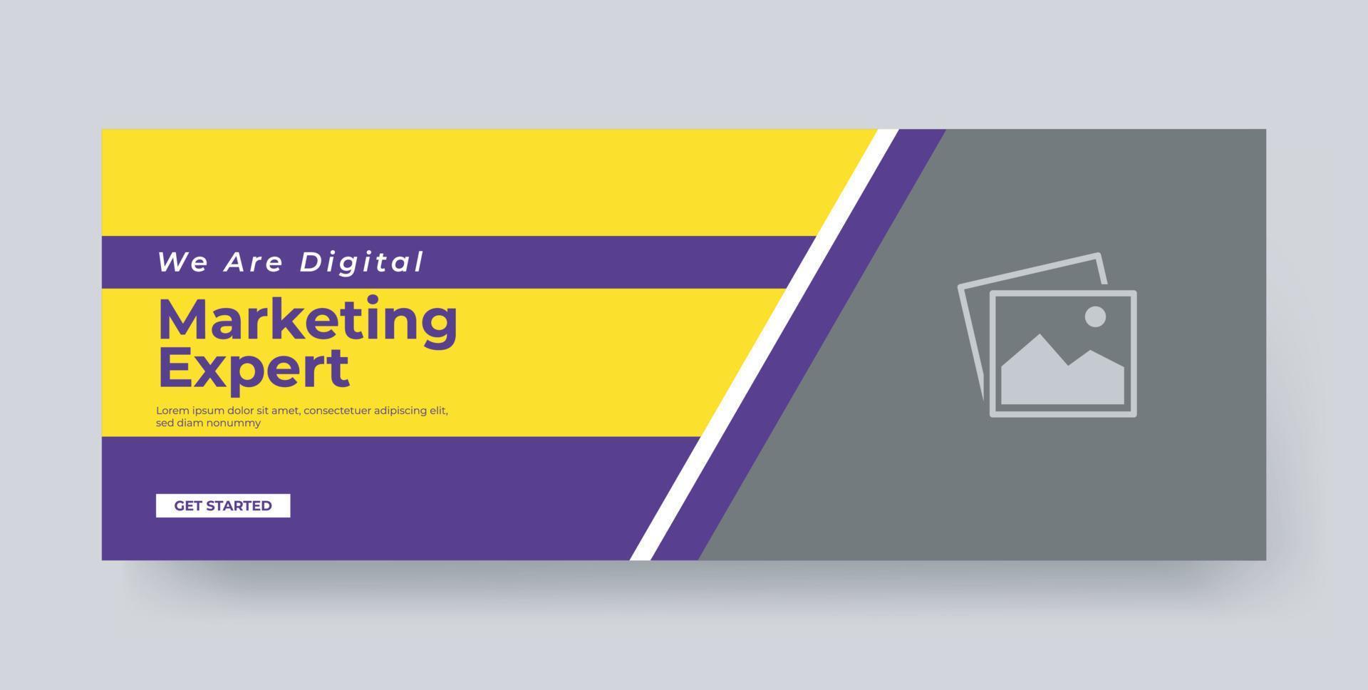 Digital marketing agency social media cover template design vector