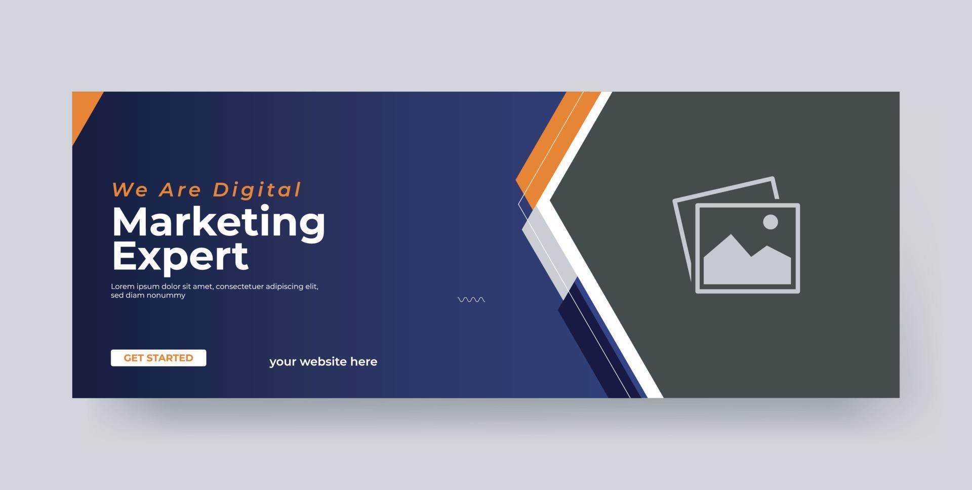 Digital marketing agency social media cover template design vector