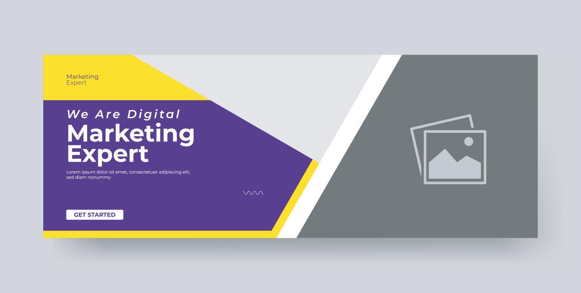 Digital marketing agency social media cover template design vector