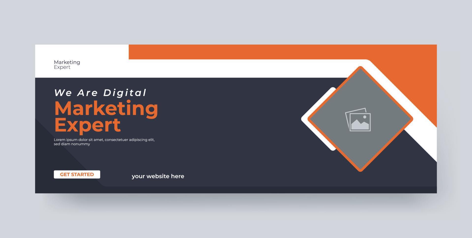 Digital marketing agency social media cover template design vector