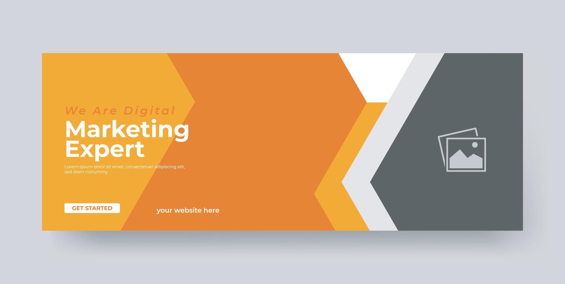Digital marketing agency social media cover template design vector