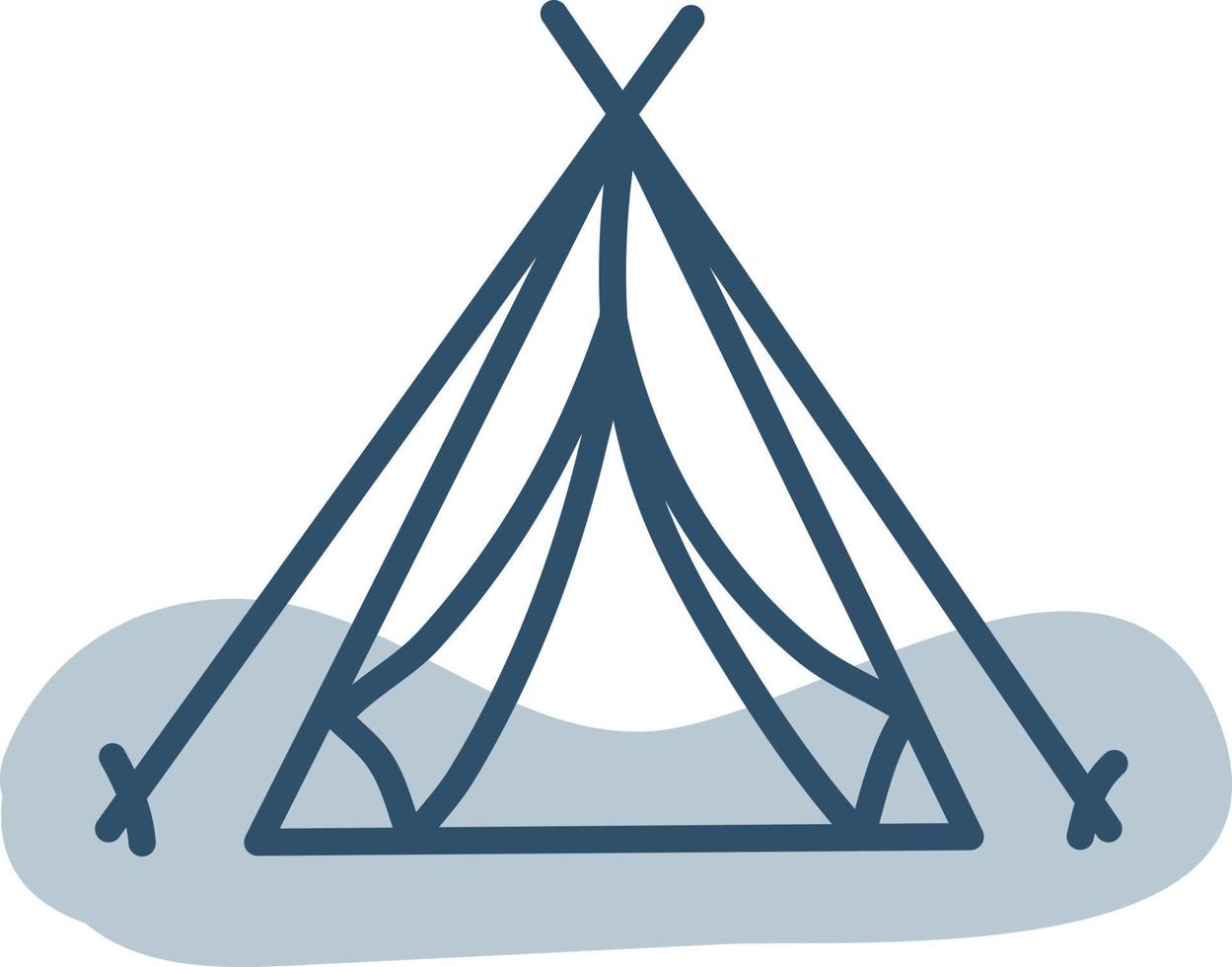 Shelter tent, illustration, vector, on a white background. vector