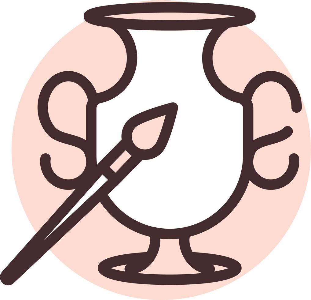 Pottery painting, illustration, vector on a white background.