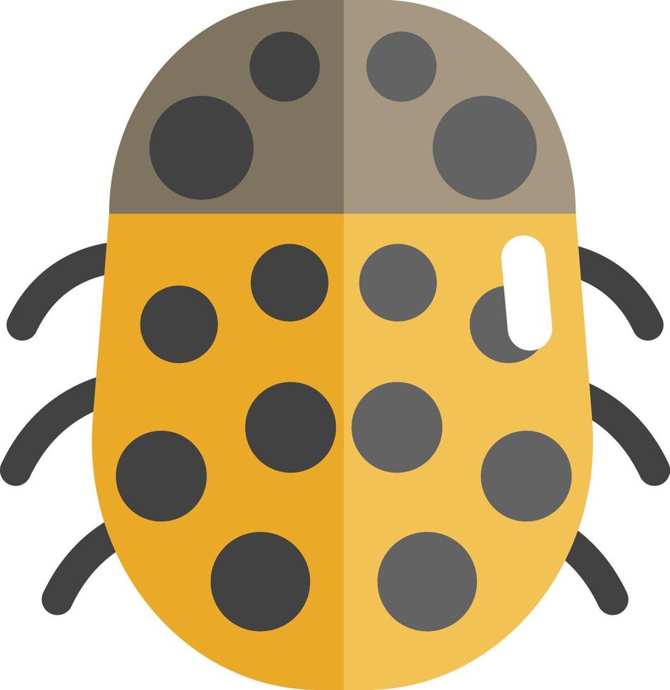 Yellow ladybug, icon illustration, vector on white background